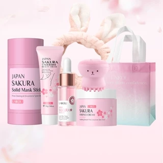 LAIKOU Sakura Skincare Set Glow Radiance Smooth Linhas Finas Iluminando O Tom Da Pele Nutritivo Profundo Reduct Manchas em Oferta na Shopee
