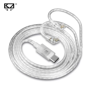 KZ Original TYPE-C Fones De Ouvido Cabos Banhado A Prata Atualizar Cabo Fio Para Rodízio ZS10 PRO 2 EDX
