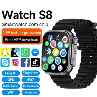 Android Smartwatch S9 Ultra 4G Relógio com Chip E câmera GS29 Smartwatch Com SIM E wifi