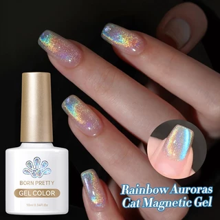 BORN PRETTY Auroras Rainbow Cat Gel Magnético Esmalte Laser Roxo Semi Permanente Soak Off UV LED Verniz Manicure DIY