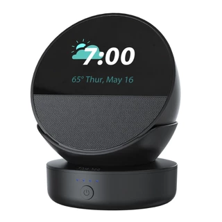 Base De Bateria Portátil De 5000mAh Para Echo Spot Com Portas De Carregamento USB-C Power Bank Suporte De Alto-Falante Inteligente