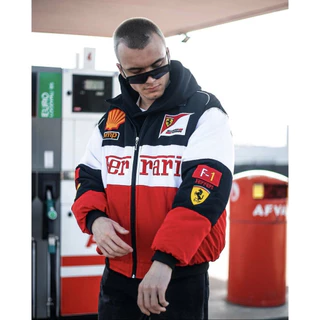 F1 Jaqueta De Corrida Manga Longa Retro Motocicleta Ferrari Team Roupas De Outono E Inverno Algodão Bordado