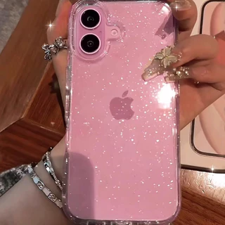 Case Capa Capinha Acrílica de Luxo com Brilho Transparente Fumê para iPhone 7g/7p/Xr/11/12/12 Pro Max/13/13 Pro/13 Pro Max/14/15 Pro max/16 Pro Max