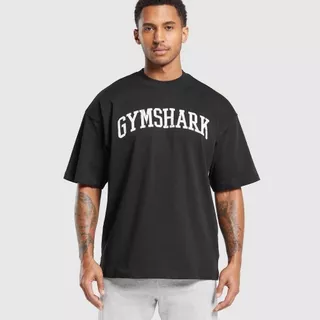 GYMSHARK Sports Fitness Letter Camiseta Solta De Manga Curta COLLEGIATE T-SHIRT