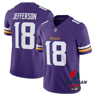 2023-24 Nova Camisa Masculina Minnesota Vikings Justin Jefferson Roxo Limited Camiseta De Futebol Americano Jersey