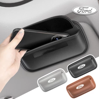 1 Pçs Couro Do Plutônio Suporte De Óculos De Carro Sun-visor Bilhete Cartão Saco De Armazenamento Para Ford 2 3 4 5 MK 2 6 7 Ranger Fiesta Kuga Mondeo Fusão Taurus