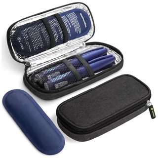 Estojo De Viagem Refrigerador Para Caneta De Insulina AUVON Com 2 Bolsas De Gelo Aprovadas Pela TSA , Bolsa De Resfriamento Isolada Medicamentos Diabéticos Canetas E Armazenamento De Suprimentos , Compacto Dail