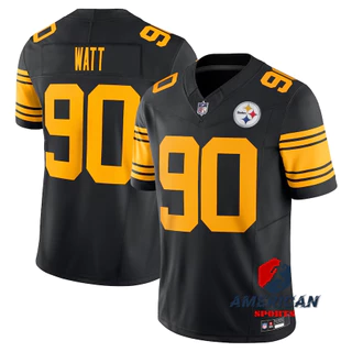 Masculino 2023-24 Pittsburgh Steelers Tj Camisa Watt De Futebol Americano Preto Limitado