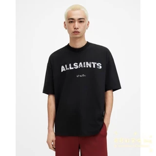 ALL SAINTS Nova Camiseta De Algodão Puro De Manga Curta Com Padrão De Letras