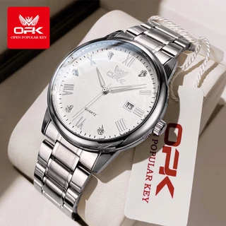 OLEVS OPK relógio masculino a prova d água moda simples e moderna esportivo de aço cronógrafo quartzo 6025