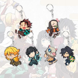 55mm Chaveiro Acrílico Demon Slayer Tanjirou Nezuko Caixa Anime Sacos Ao Redor Pingente em Oferta na Shopee