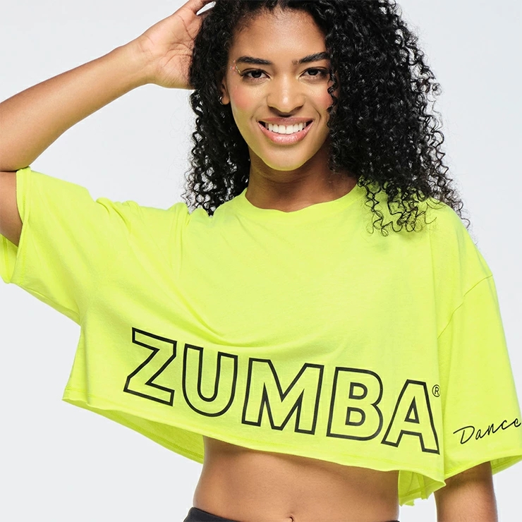 Novo Disponível ZUMBA Fitness Wear Funscape Boxy Ultra Crop