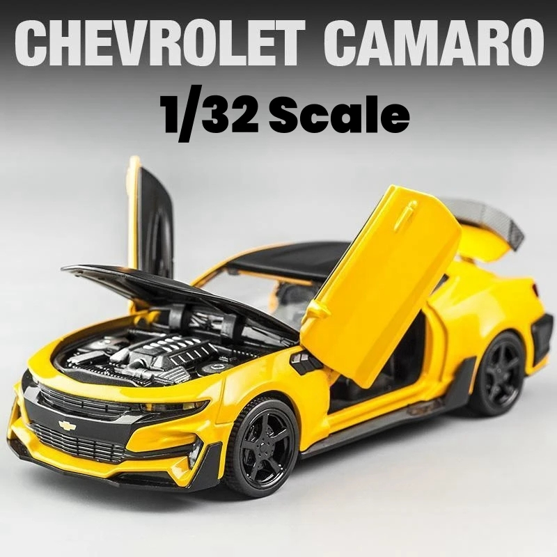 Miniauto Diecast Modelo De Carro 1/32 Chevrolet Camaro De Brinquedo Metal Veículo Puxar Para Trás Coleção Presente Crianças Meninos