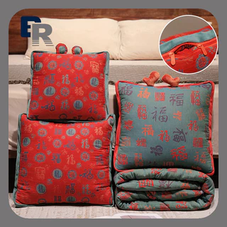 China Style Baifu 2 Em 1 Almofada Portátil Travesseiro De Viagem Cobertor Colcha Dobrável Sofá Cama Decoração De Casa De Ar Condicionado