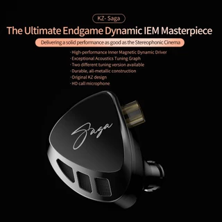 KZ Saga Tuneable Fones De Ouvido Intra-Auriculares Dinâmicos Com Fio C Pino 3.5MM Tipo Microfone