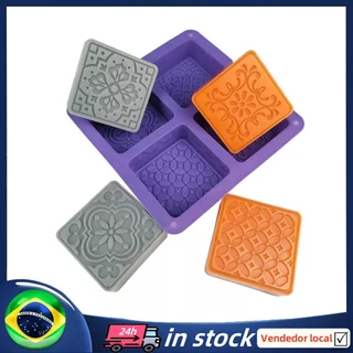 [BR Em Estoque] Molde Quadrado De Sabão De Silicone Para Fabricação De Sabonete Artesanal Árabe