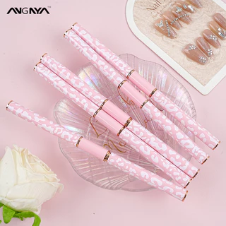 ANGNYA 5pcs Pink Nail Art Brush Set Conjunto De Escova De Unha Com Duas Pontas De Gel UV Desenho Arte Caneta