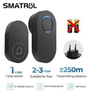 SMATRUL Ue plug Campainha Elétrica Sem Fio 300M Alcance À Prova D