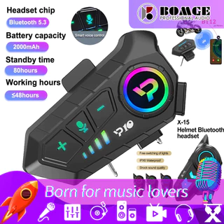 BOMGE Capacete De Fone De Ouvido Sem Fio Para Motocicleta Chamada Estéreo Bluetooth À Prova D'água