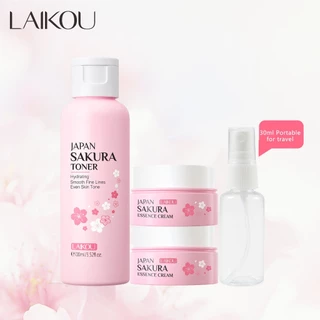 LAIKOU Japão Sakura Conjunto De Cuidados Com A Pele Hidratante Toner Creme Iluminar O Tom Da Anti-Envelhecimento em Oferta na Shopee