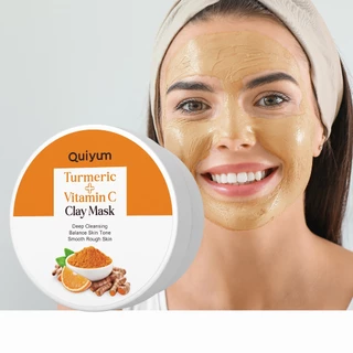 QUIYUM Máscara De Argila Com Vitamina C De Cúrcuma Para Remover Óleos , Limpeza Profunda , Apertar Os Poros em Oferta na Shopee