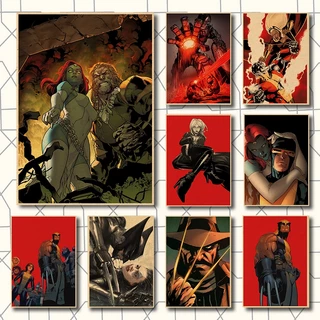 Popular X-Men Clássico Cartazes Estéticos Retro Papel Kraft Cartaz Pintura Fotos De Parede Para Sala Estar Casa Barra Decoração