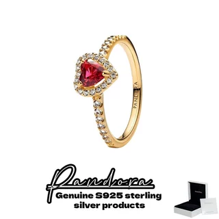 Original Autêntico S925 Jóias De Prata Pura Com Caixa Pandora Anel De Coração Elevado