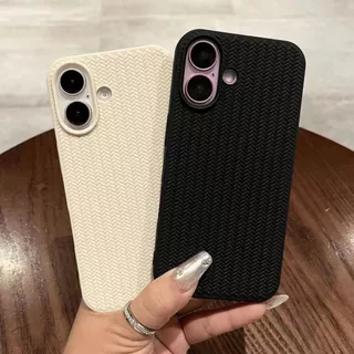 Capa De Telefone Compatível Com iPhone 11 12 13 14 15 16 Pro MAX 7plus 8plus XR X XS 7 8 Plus SE 2020 Luxo Simples Suéter De Malha Padrão Resistente À Sujeira Traseira Completa Macia