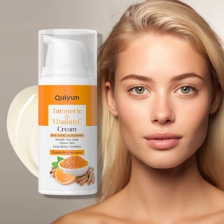 QUIYUM Creme De Vitamina C De Cúrcuma Para Apertar A Pele , Manchas Redutoras , Calmante , Hidratação De Longa Duração , Brilho Radiante 30g em Oferta na Shopee