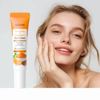 QUIYUM Creme Para Os Olhos Com Vitamina C E Cúrcuma 20g , Reduz A Bolsa , Linhas Finas Suaves , Remove Olheiras em Oferta na Shopee