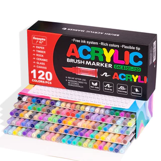 Guangna8101 marcador acrílico líquido reto 72 cores/120 cores ponta macia caneta acrílica estudante crianças arte dedicada caneta aquarela GN
