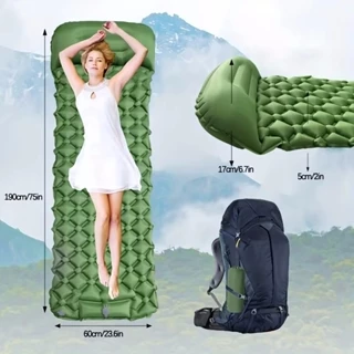 Almofada De Dormir Ao Ar Livre Acampamento Colchão Inflável Com Travesseiros Esteira Viagem Cama Dobrável Ultraleve Caminhadas Trekking