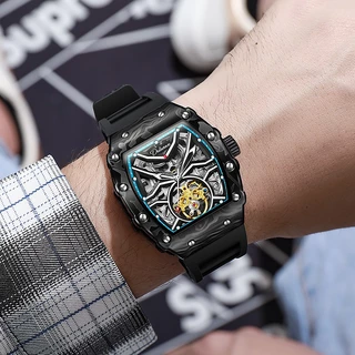 Choque À Prova D 'Água Único Elegante Richard Mesmo Estilo Relógio Masculino Relógio Mecânico Totalmente Automático Tourbillon Relógio de Pulso Luminoso Único À Prova D 'Água Wormhole Tritium Ga