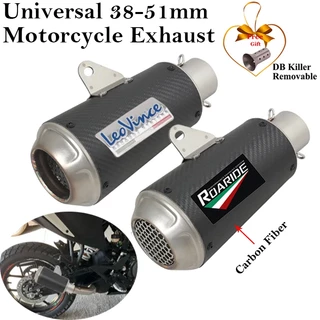 Fibra De Carbono Universal 38-51mm Escape Da Motocicleta Leovince Modificar Silenciador DB Assassino Para Ninja 250 Z900 KTM 390 CBR300R R6