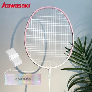 Kawasaki Aurora 7 Raquete De Badminton Fibra De Carbono Completa 5U 18-30LBS Ultra Leve Competições Profissionais Única