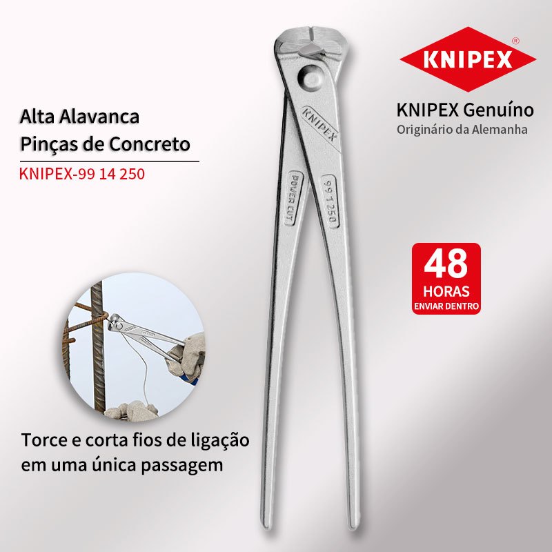 Pinzas Para Concreteros Knipex 12″ (300mm) Alto Apalancamiento – Niqueladas (Corte Y Sujeción)