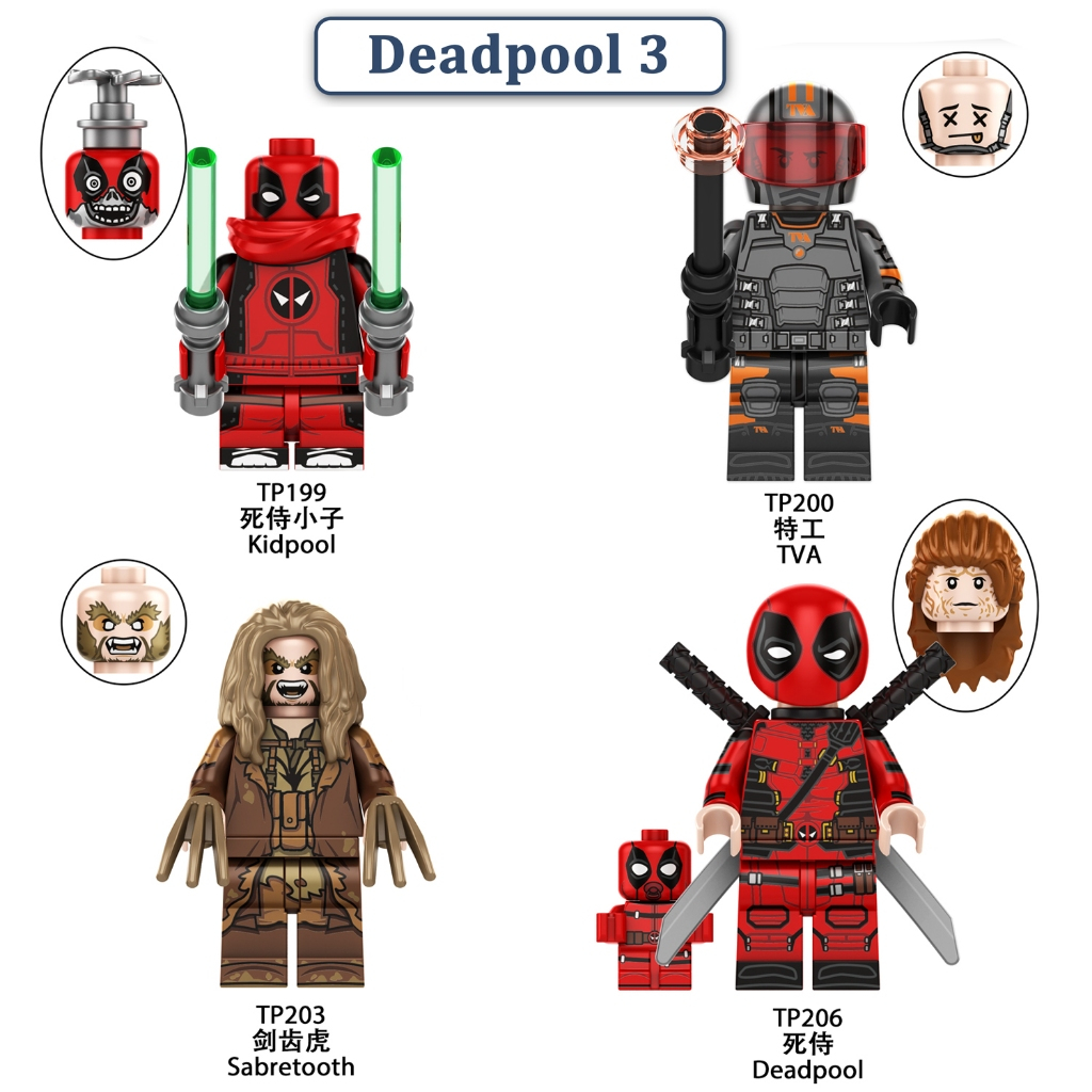 Kidpool Building TVA Blocks Deadpool Figuras Sabretooth Toy Minifiguras ...