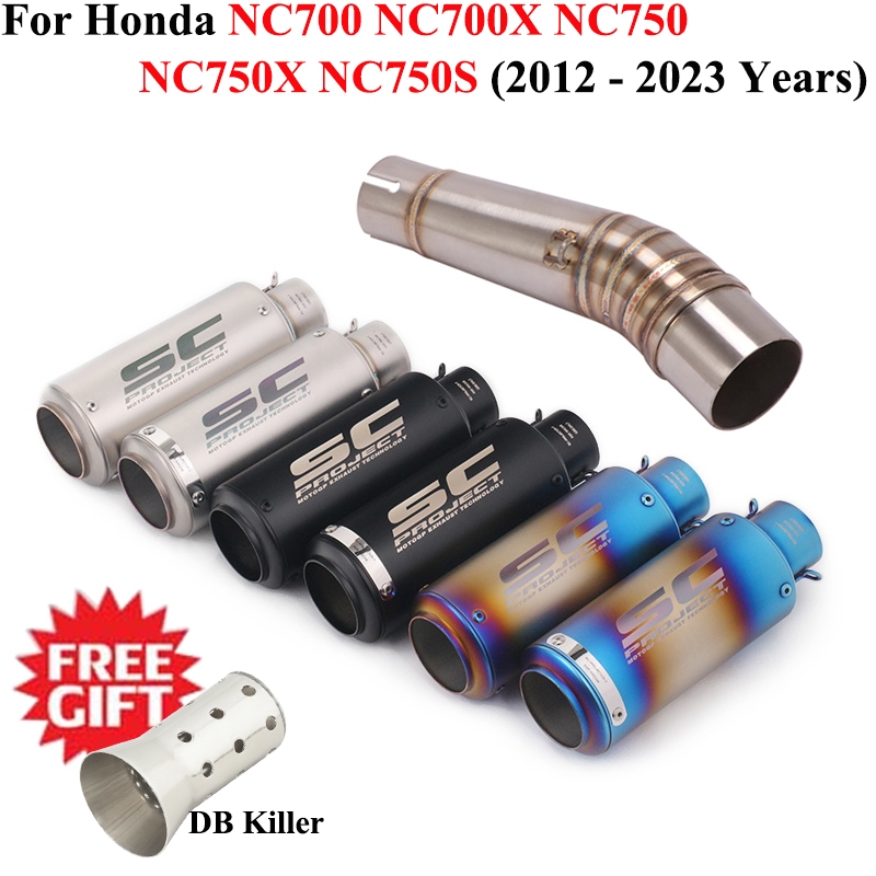 Escorregar Para Honda NC700 NC700X NC750 NC750X NC700S Tubo De Escape Da Motocicleta Modificado Silenciador DB Assassino Ligação Intermediária