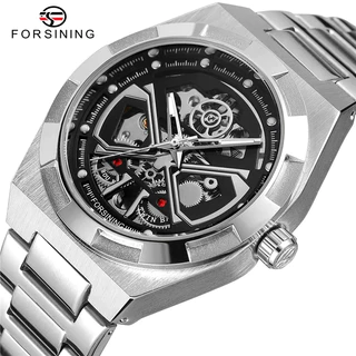Forsining Marca De Luxo Masculino Esqueleto Relógio Mecânico Automático Relógios À Prova Dwaterproof Água Aço Inoxidável