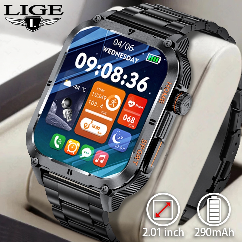 LIGE Smart Watch Original Frequência Cardíaca Oxigênio No Sangue Multifuncional Esportes Smartwatch Relógio Inteligente À Prova D'água