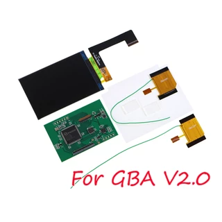 V2.0 IPS Tela LCD Para GBA Destaque Brilho Escudo Sem Corte Soldagem Tamanho Original