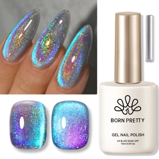 BORN PRETTY 9D Cat Magnético Eye Gel Unha Polonês Arco-Íris Laser Holográfico Azul Roxo