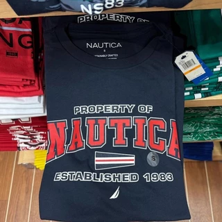 Camiseta Masculina De Manga Curta Com Estampa De Bandeira Exclusiva De Algodão E Poliéster Da Nautica