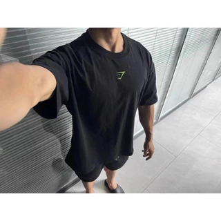 GYMSHARK SET N REPS Camiseta Grande De Manga Curta Com Letras De Ombro Solto