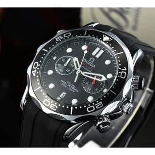Marca Suíça OMEGAS Relógio De Quartzo Masculino Série Cavalo Marinho Ajuste De Temporização De Moldura De Cerâmica Cronometragem Multifuncional Pulseira De Aço Inoxidável Registro Luz Noturna Mergulho Tendência Da Moda AA