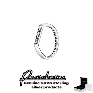 Original Autêntico S925 Jóias De Prata Pura Com Caixa Pandora Anel De Empilhamento De Barra Brilhante