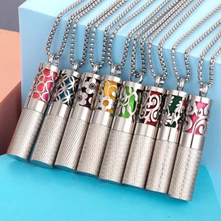 Novo Colar Difusor De Aromaterapia 316L Medalhão De Aço Inoxidável Perfume Óleo Essencial Pingente Aroma Garrafa De Arma