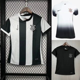 Camiseta listrada preta e branca Clfa 24/25 | Futebol Esportivo Feminino