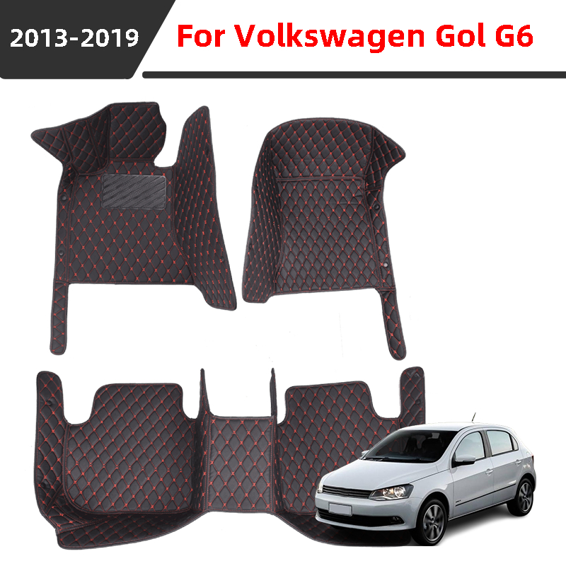 Tapete De Carro 3D Para Volkswagen Gol G6 2013-2019 , material De Couro Impermeável E Resistente Ao Desgaste Proteger Os Interiores Do .