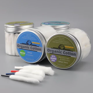 PREMIUM VapSea 30/50 PACK Diâmetro De Cabeça Pequena 2.0/2.5/3.0/5.0mm DL/MTL/BORO/MESH Materiais De Pavio Orgânico Wick Wicking Algodão Bacon Lã Fibra Principal